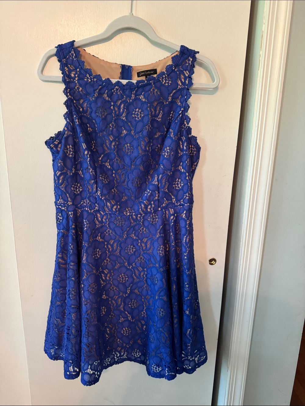 City Studio Blue Lace Sleeveless Dress Size 15